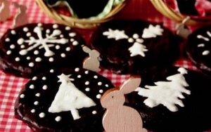 Kar desenli çikolatalı kurabiye